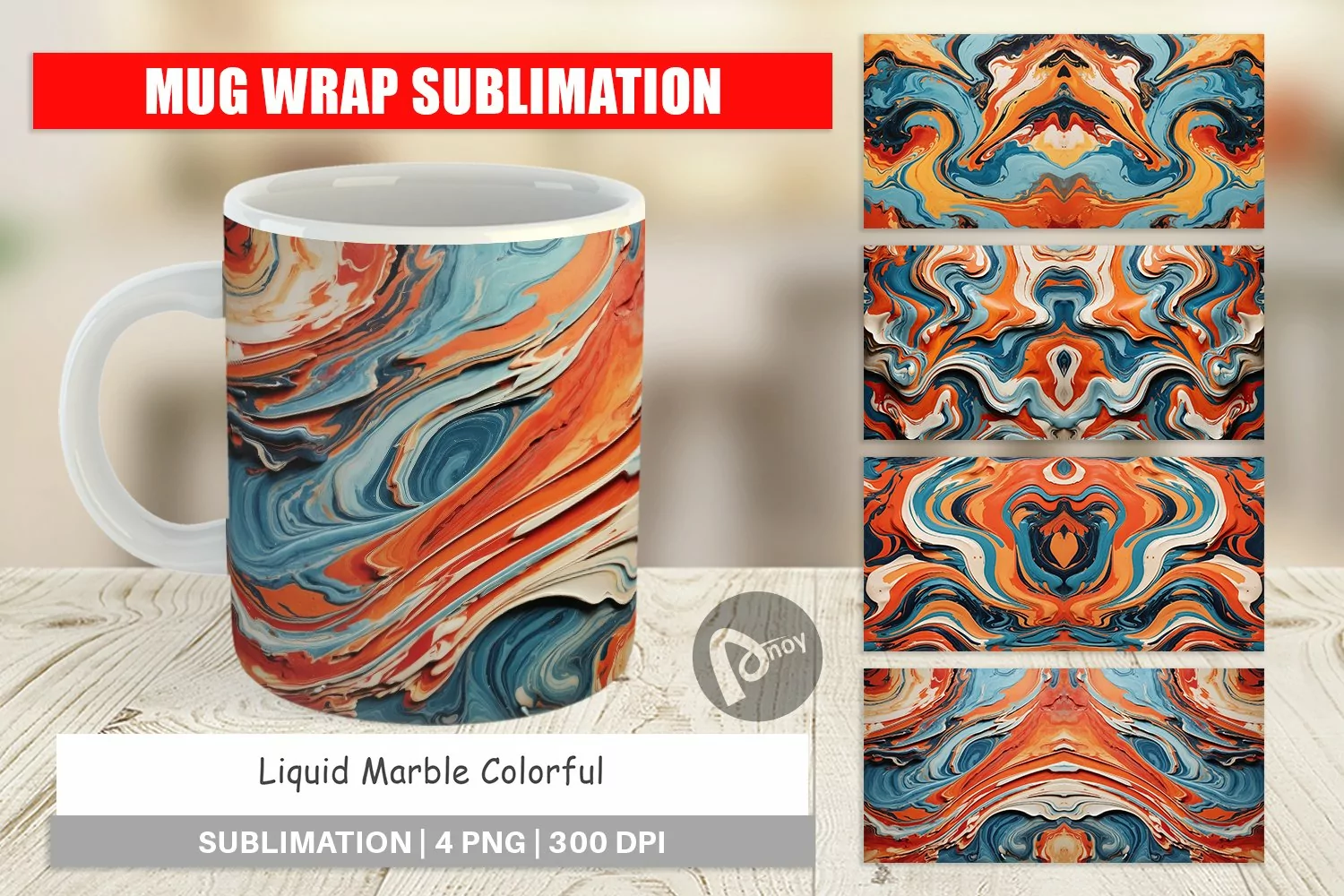 Mug Wrap Design Lily Pattern product image 1