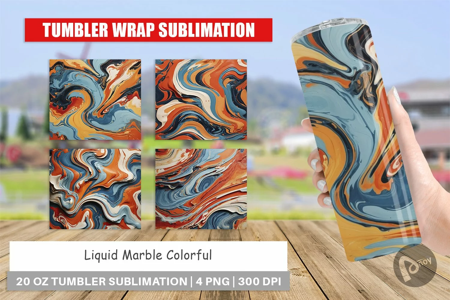 Tumbler Wrap Colorful Marble product image 1