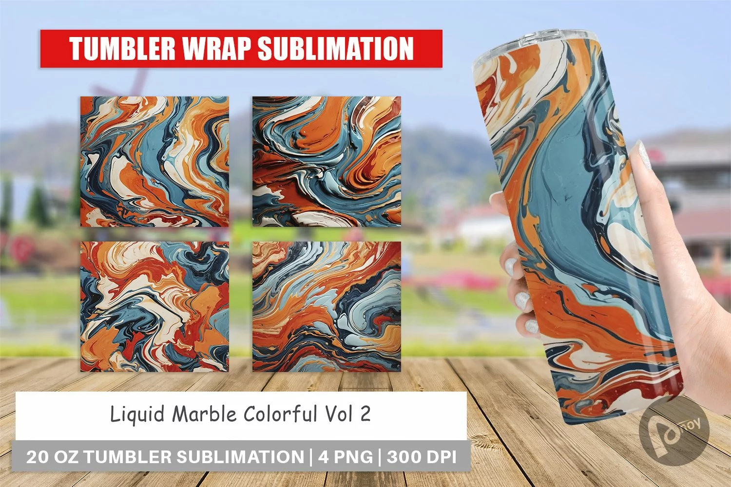 Tumbler Wrap Colorful Marble product image 1