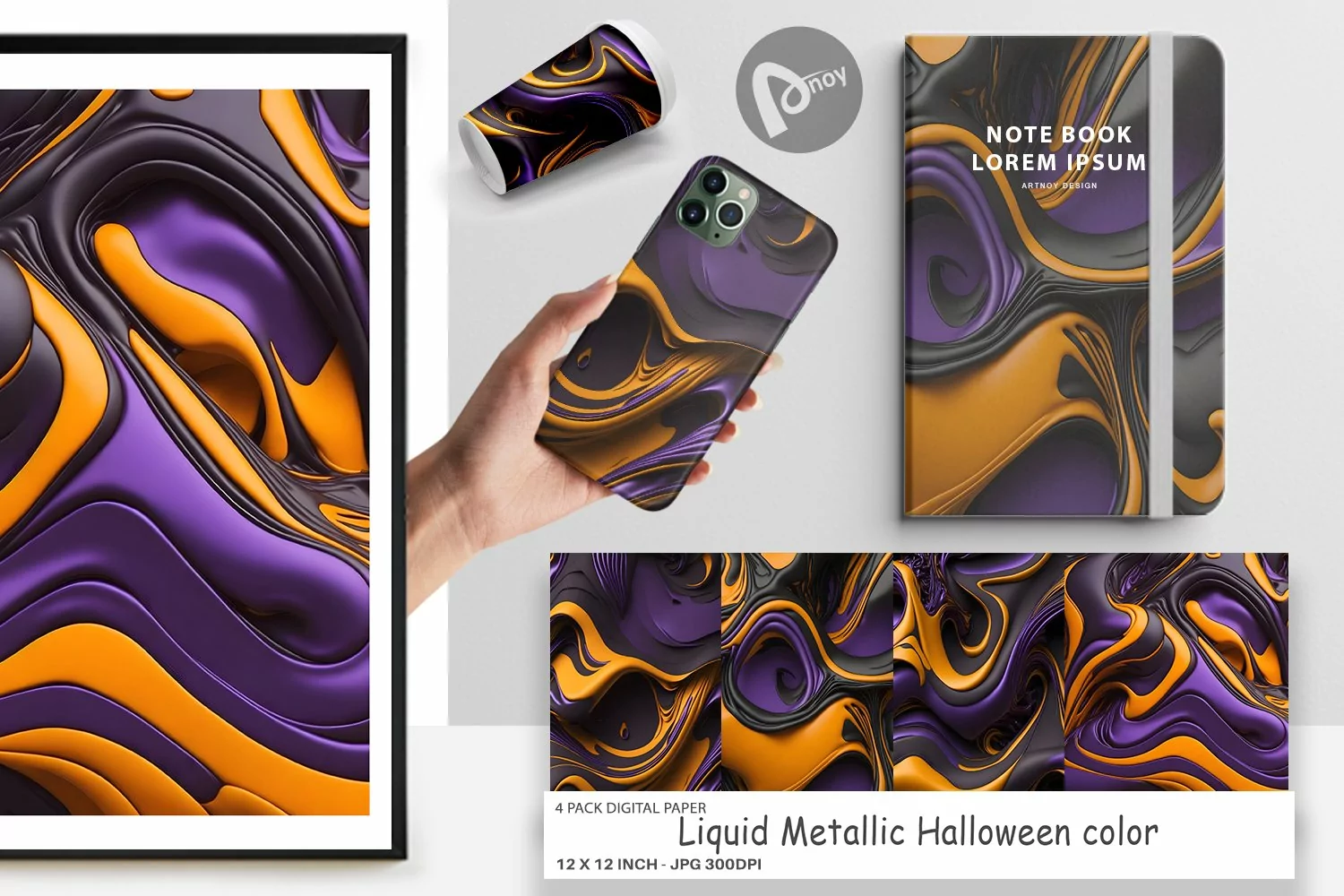 Liquid Halloween color | Digital Paper product image 1