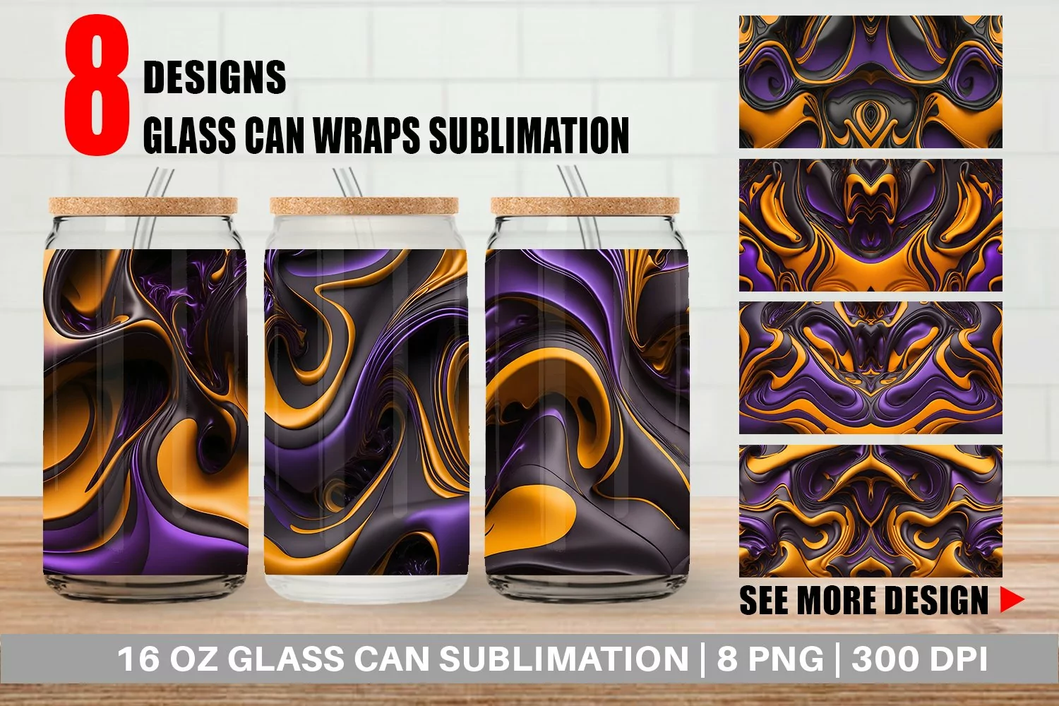 Liquid Halloween Color Glass Can Wraps product image 1