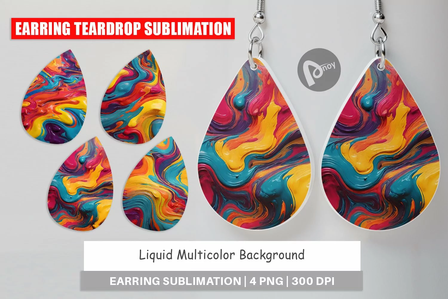 Earring Teardrop Liquid Multicolor product image 1