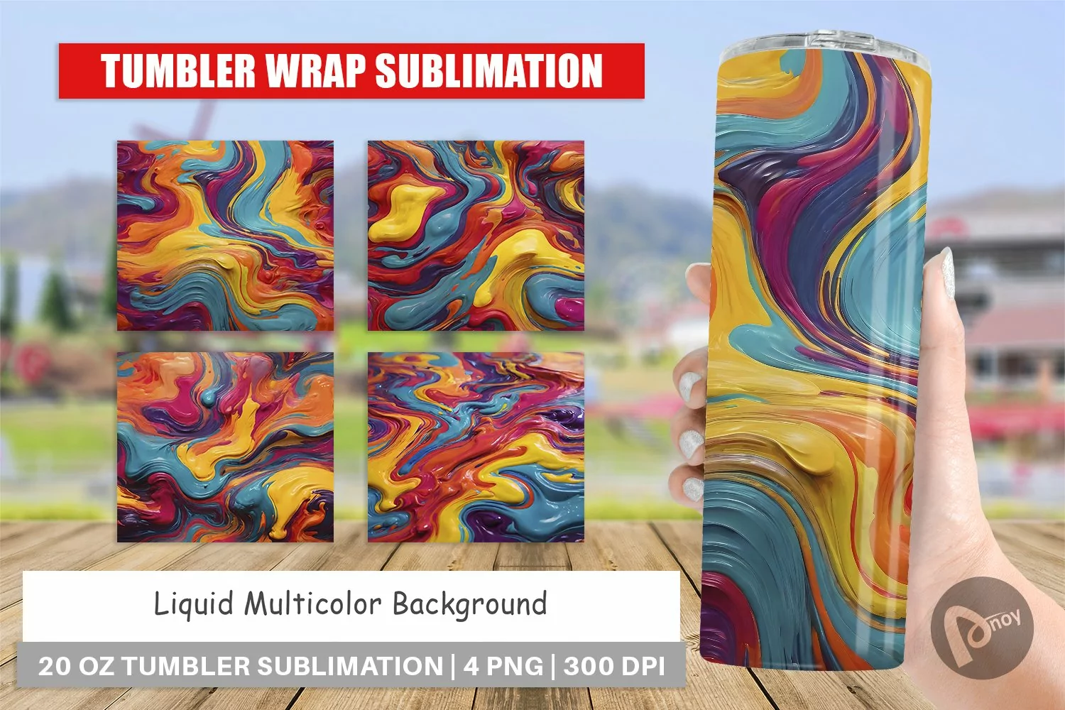 Tumbler Sublimation Wrap Liquid Multicolor product image 1