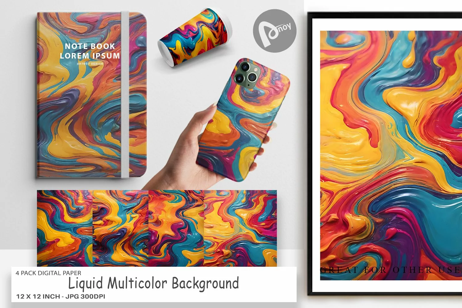 Digital Paper Liquid Multicolor product image 1