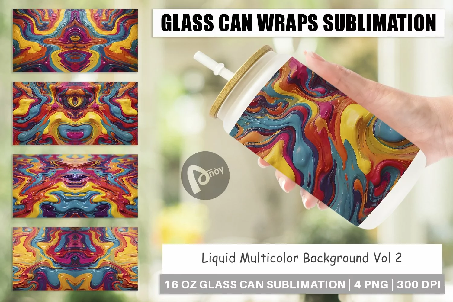 Glass Can Wraps Liquid Multicolor product image 1