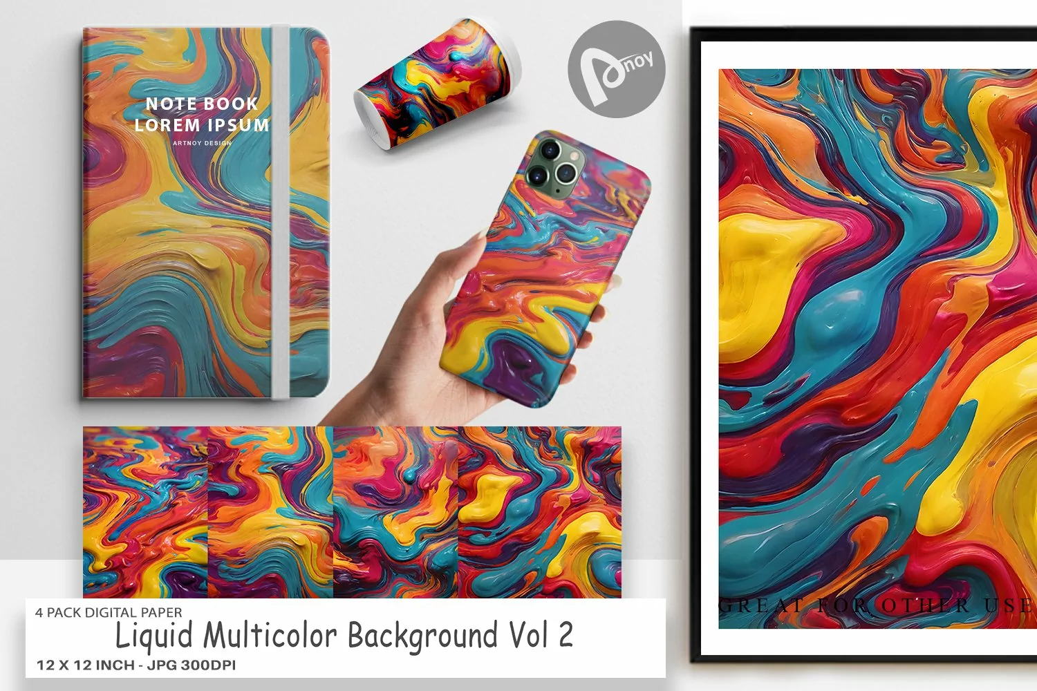 Digital Paper Liquid Multicolor product image 1