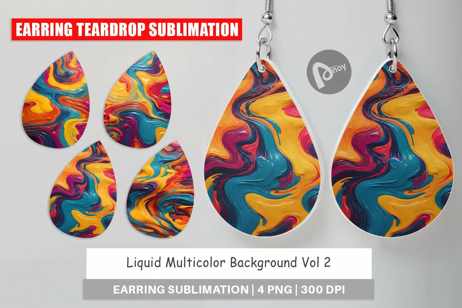 Earring Teardrop Liquid Multicolor product image 1