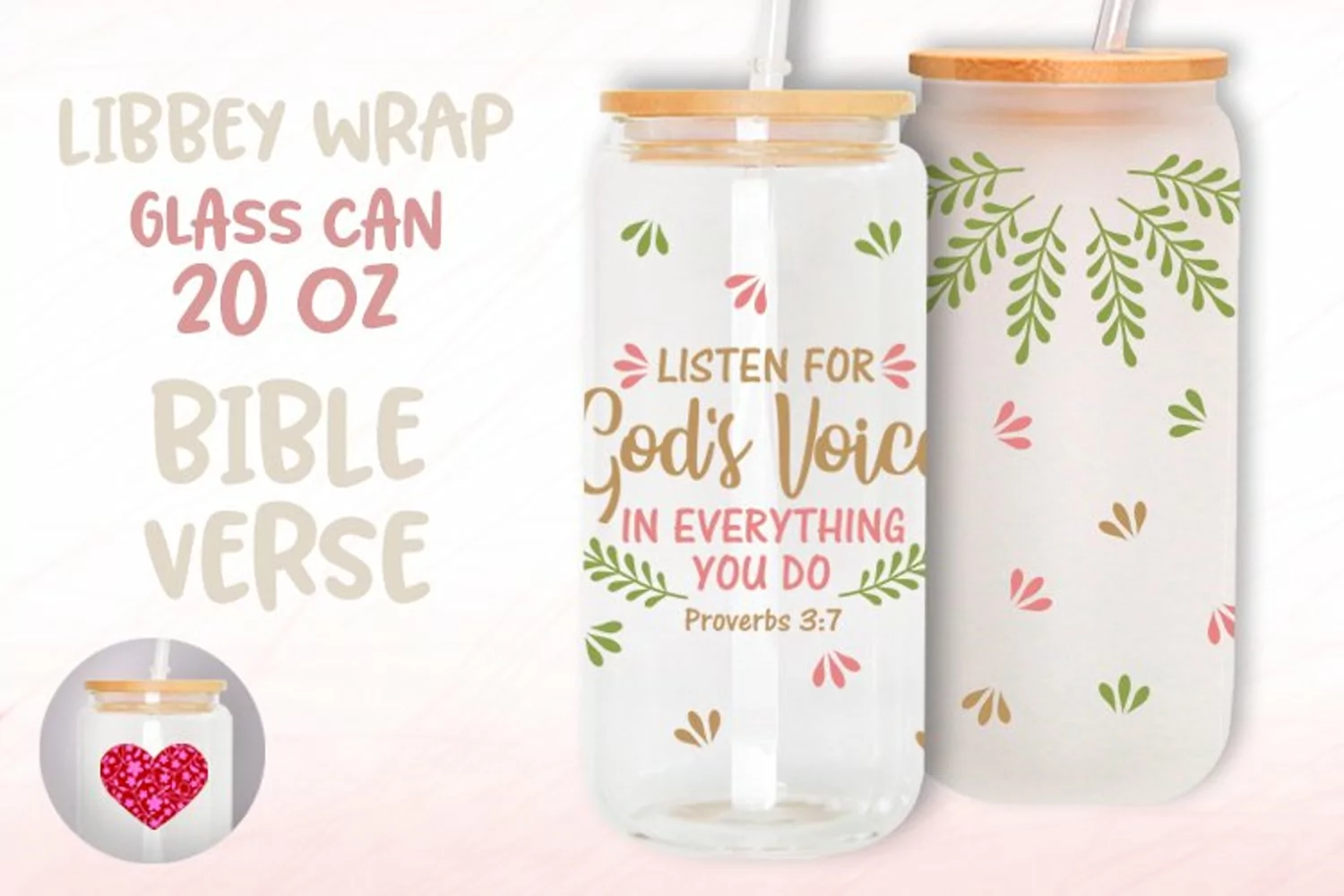 Bible verse Scripture Proverbs 3:7 Libbey glass can 20oz product image 1