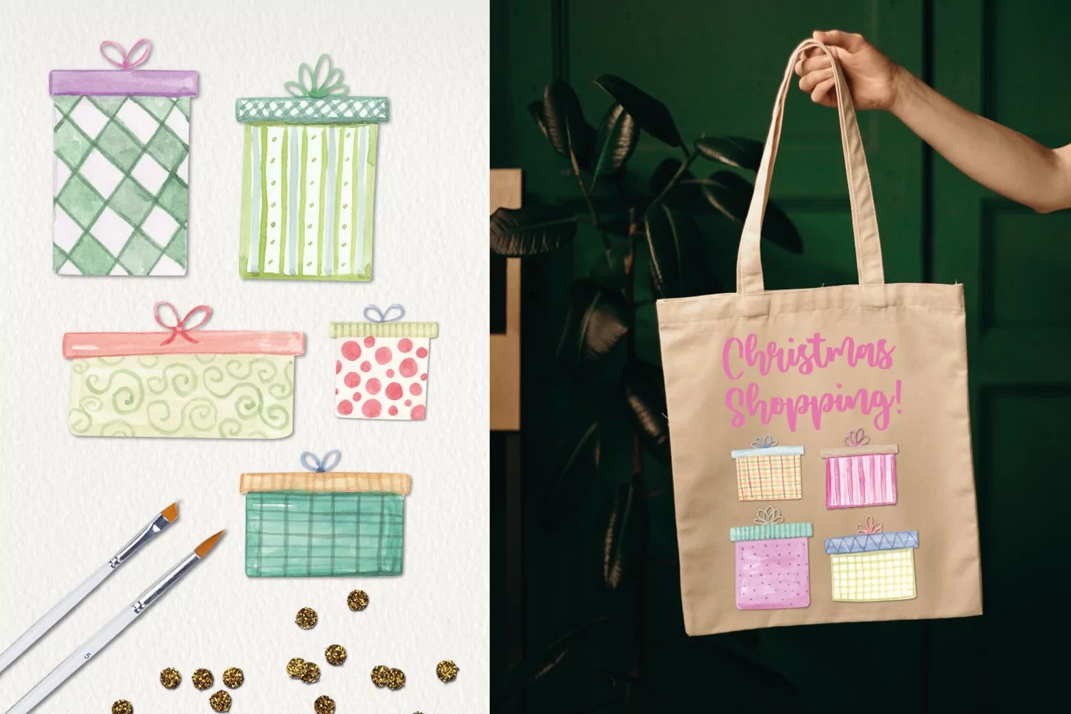 29 Watercolour Gifts Presents Elements Hand Painted product image 1