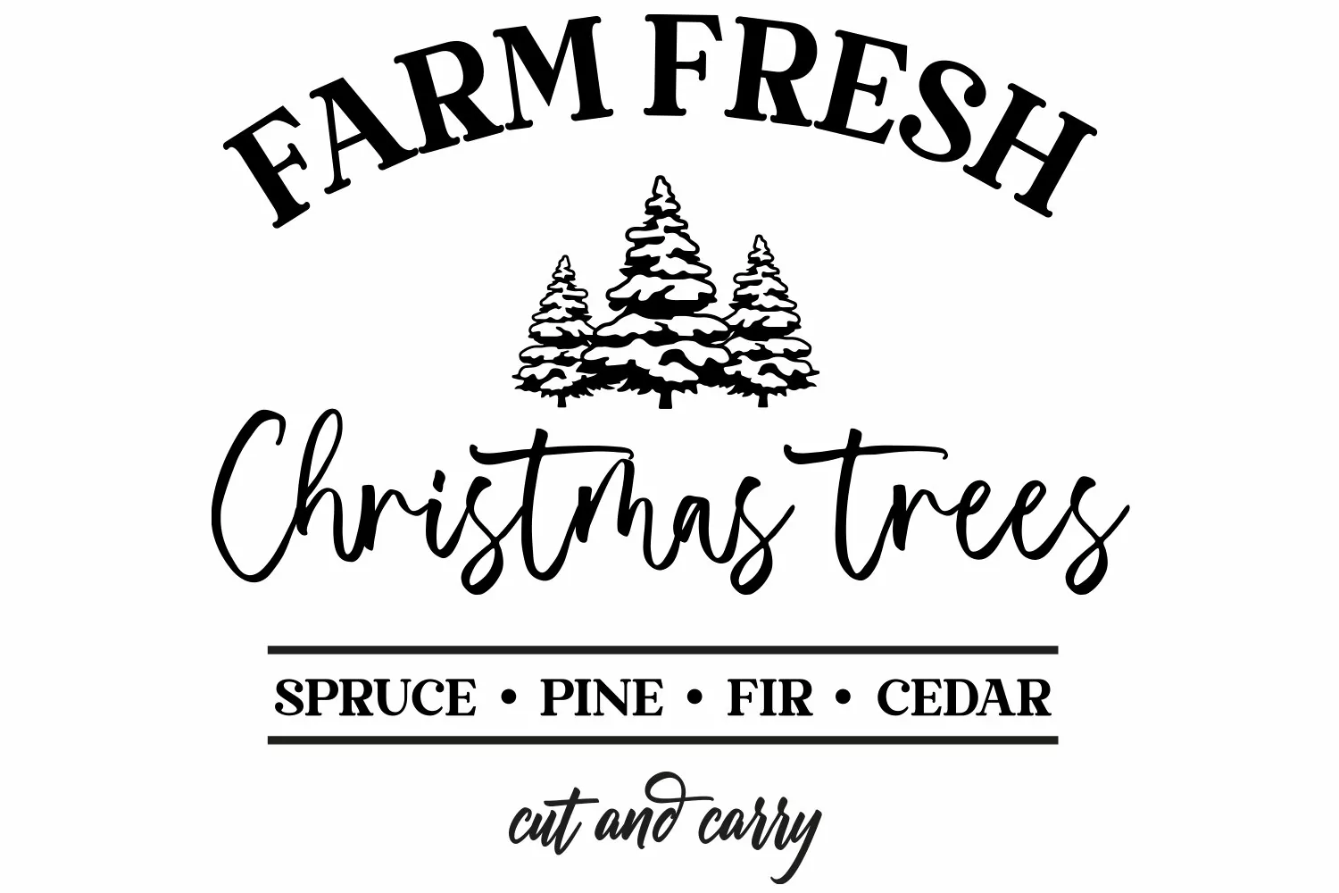 Farm Fresh Christmas Trees SVG | Christmas Sign Design product image 1