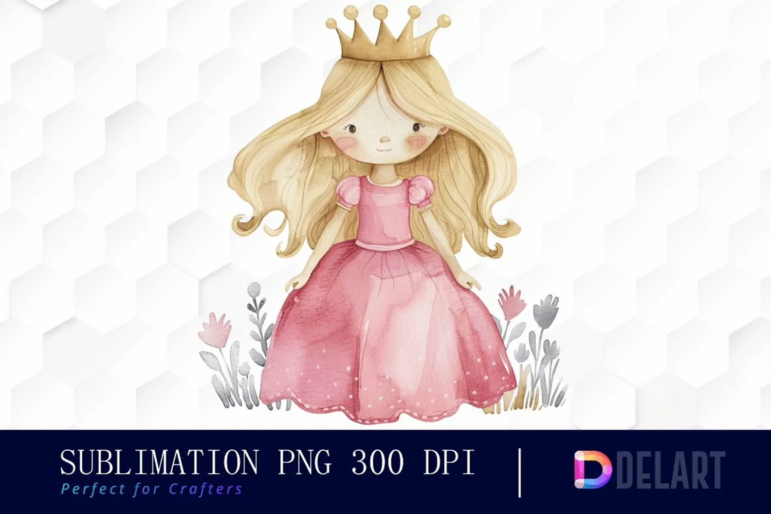 Little Princess Watercolor Clipart product image 1