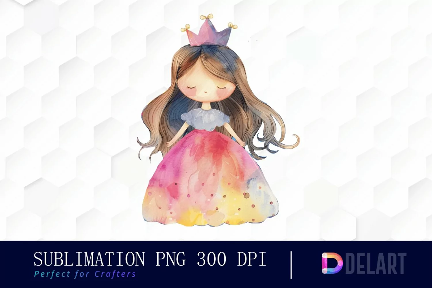 Little Princess Watercolor Clipart product image 1