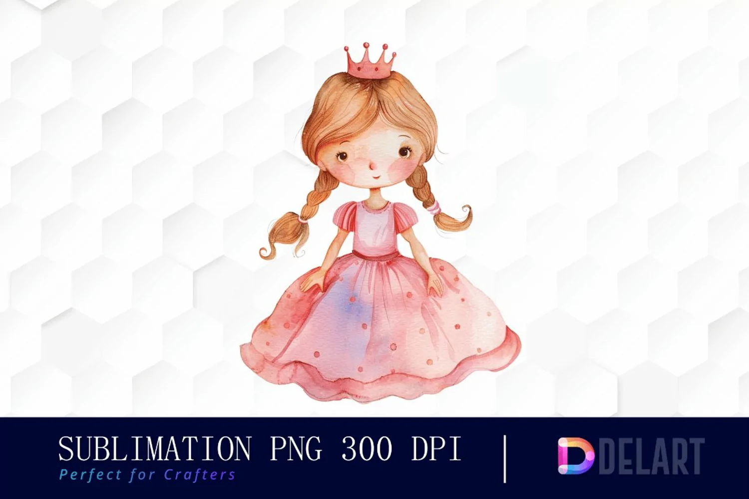 Little Princess Watercolor Clipart product image 1