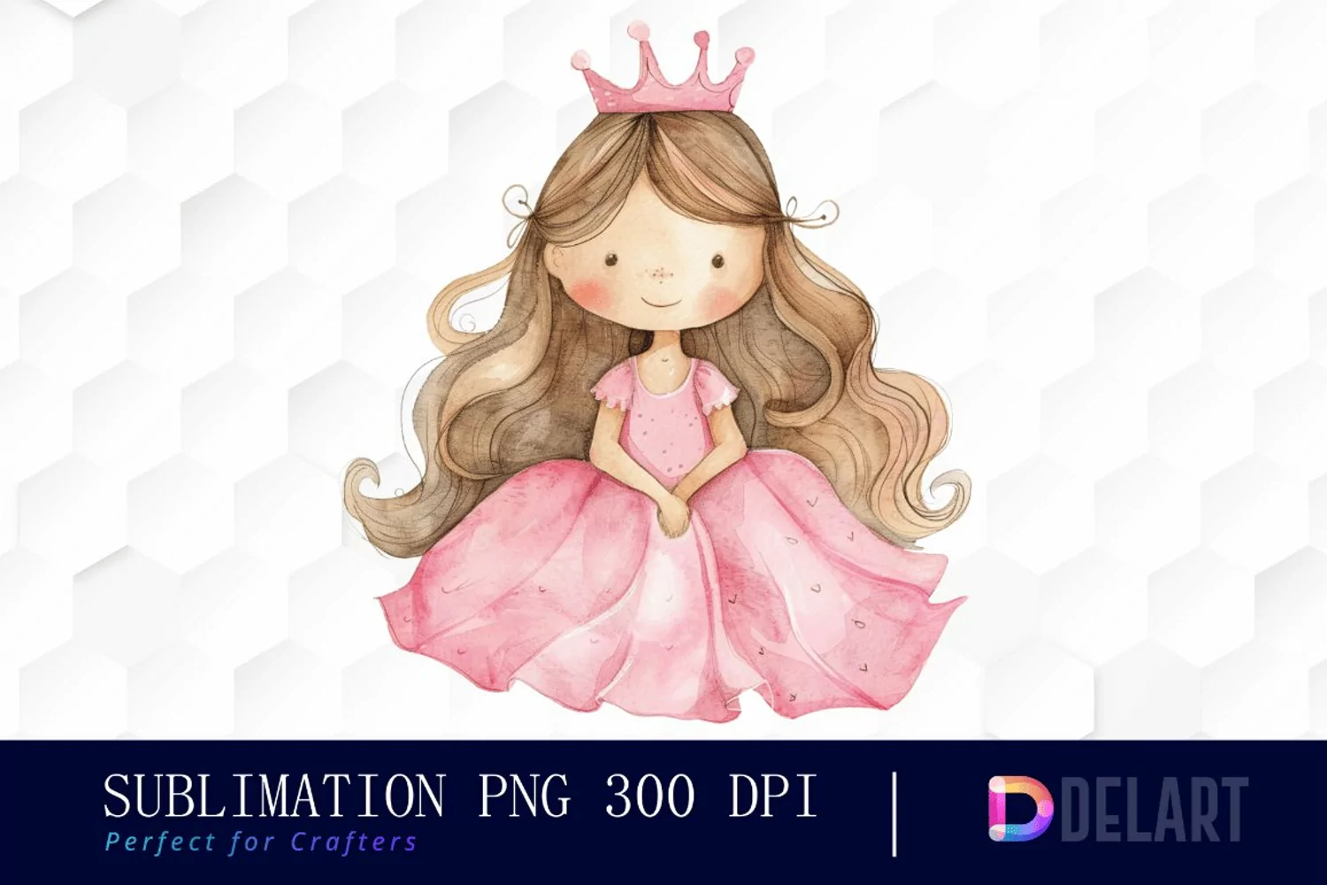 Little Princess Watercolor Clipart product image 1
