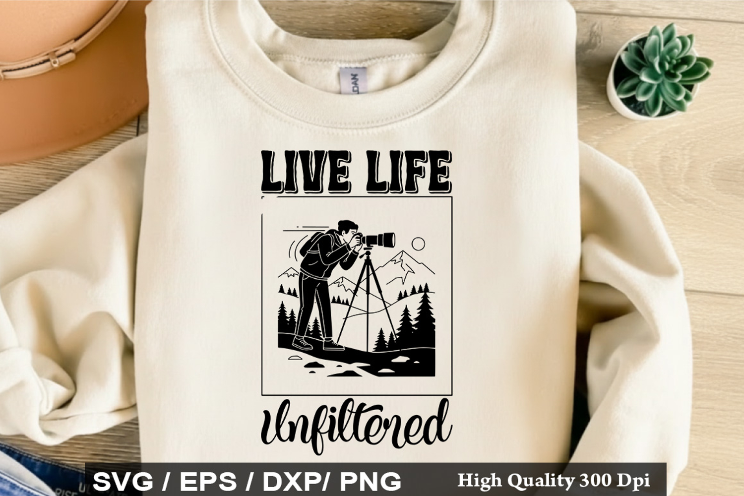 Live Life Unfiltered - Photographer SVG Design product image 1