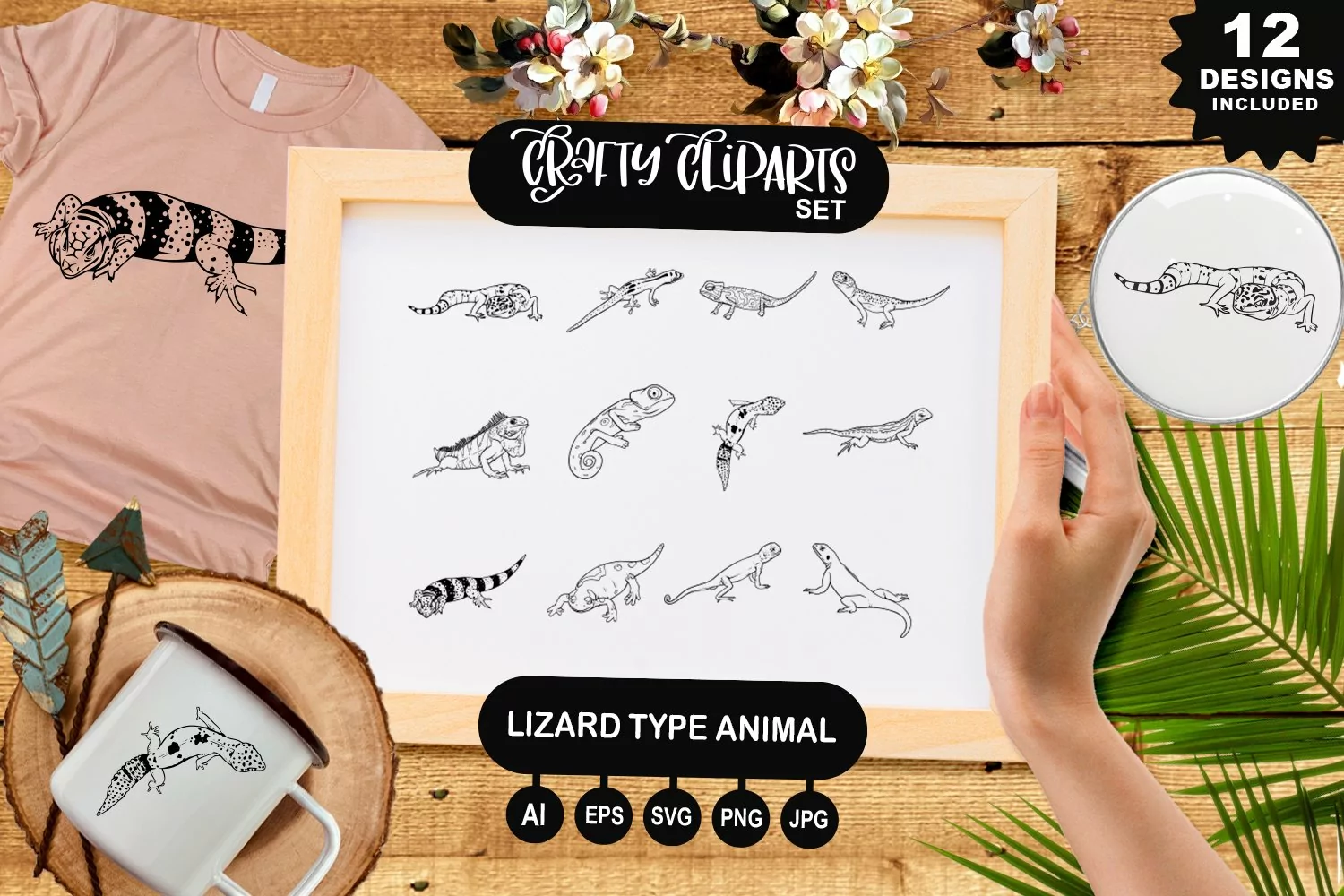 Lizard Type Animal Clipart Set product image 1