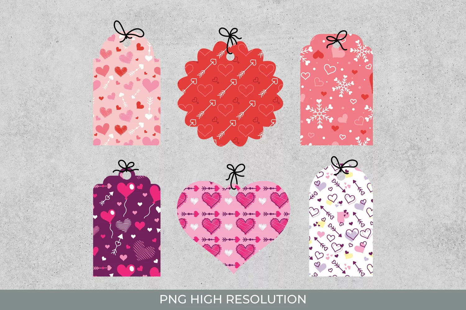 Love and Arrow Patterned Shaped Tags product image 1
