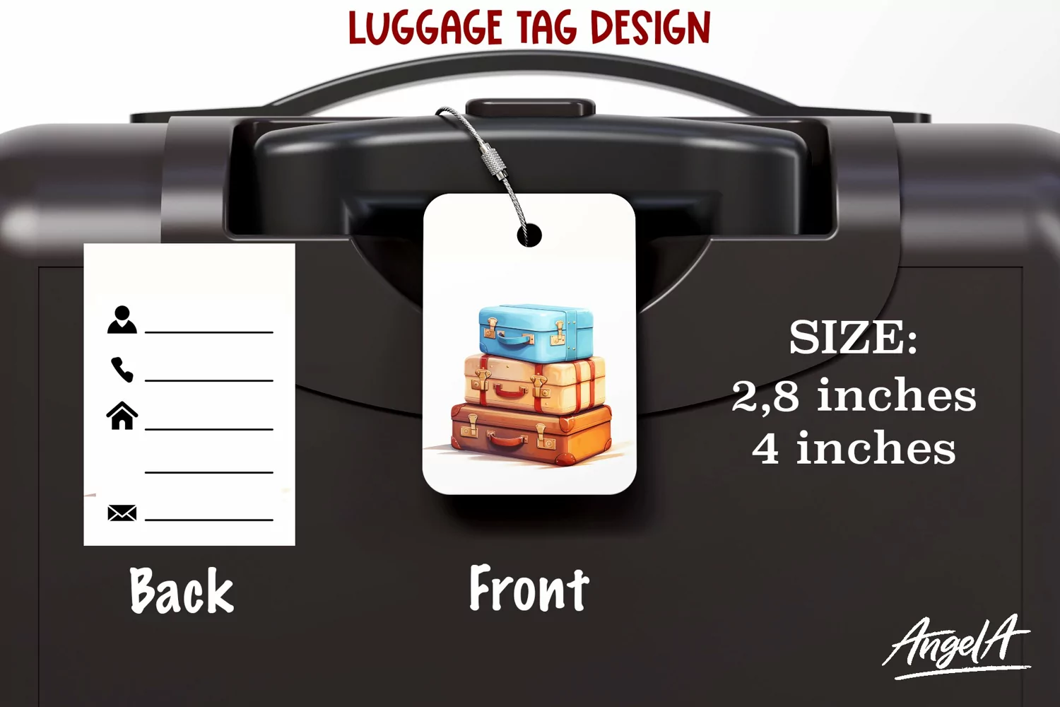 Luggage tag sublimation / travel tag / stack of suitcases product image 1