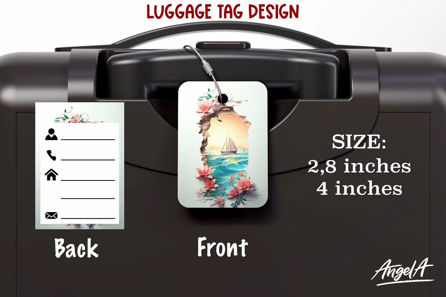 Sublimation luggage tag cruise / bag tag / ship, sea product image 1