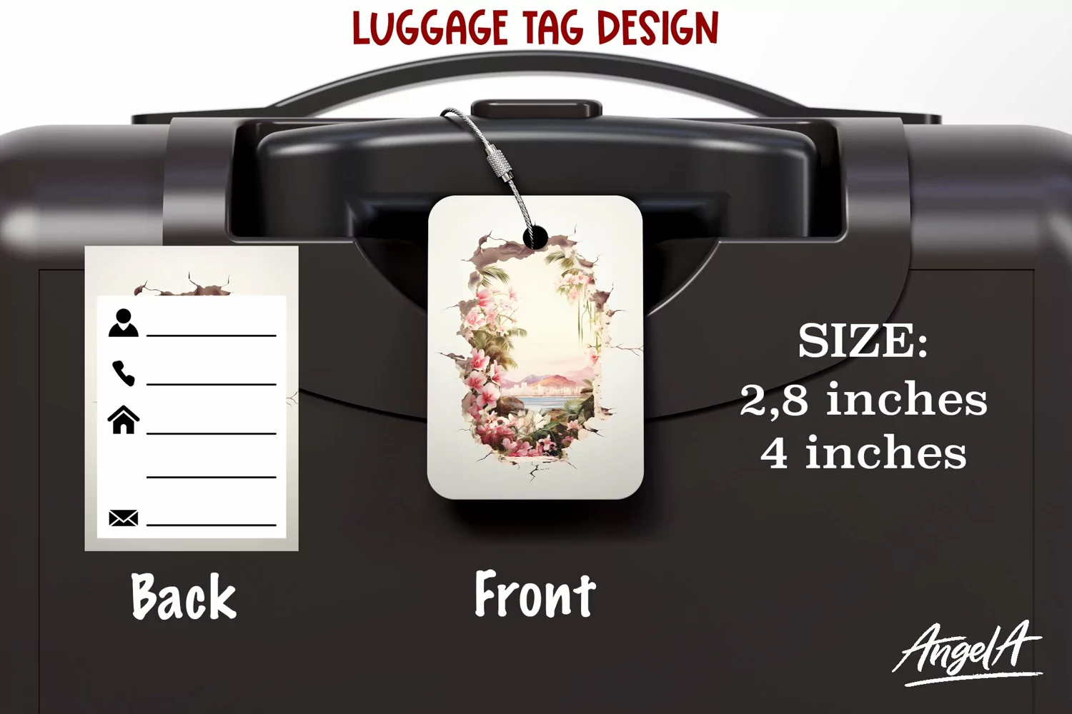Luggage tag sublimation / tag printable / landscape mountain product image 1