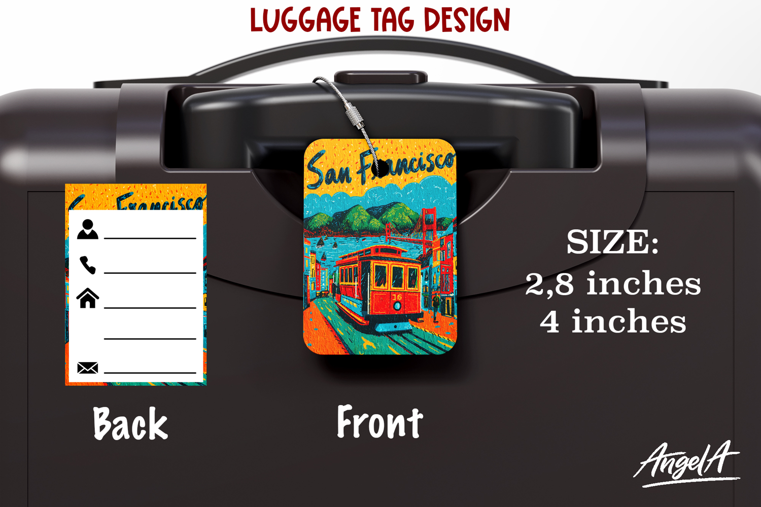Luggage tag Sublimation Summer Travel Label San Francisco product image 1