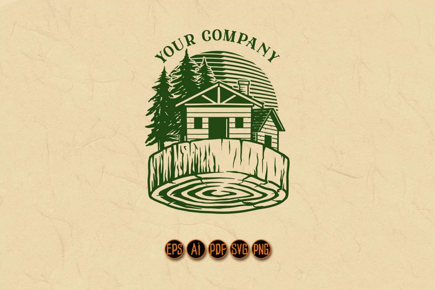 Lumber Log House Logo Vintage Wood product image 1