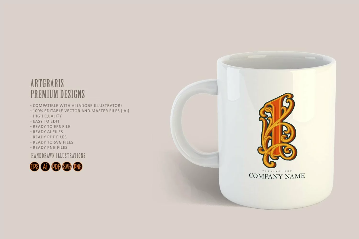 Luxury lettering I monogram logo vintage elegance product image 1