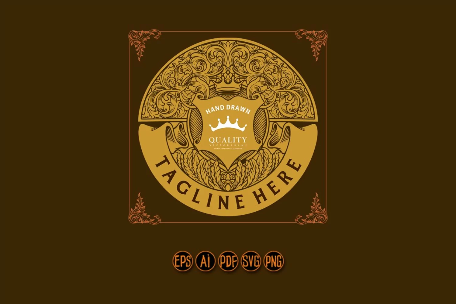 Luxury vintage labels flourish ornament svg product image 1