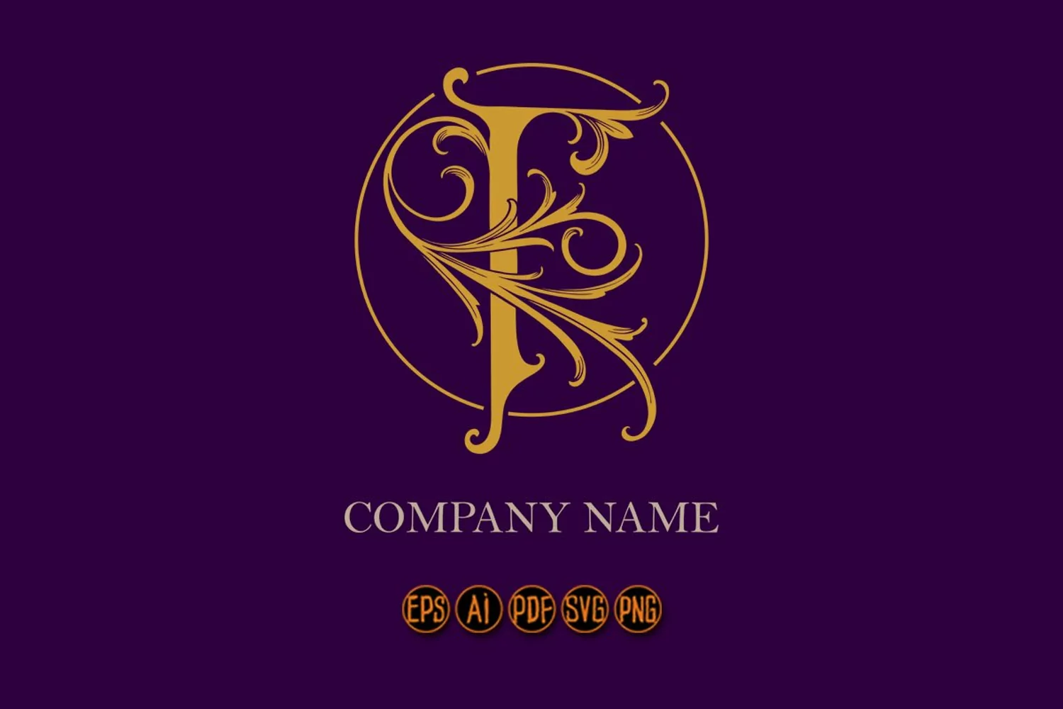 Luxury vintage letter T flourish ornament monogram logo product image 1