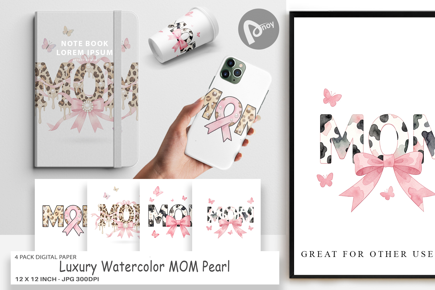 Luxury MOM Pearl Digital Paper product image 1