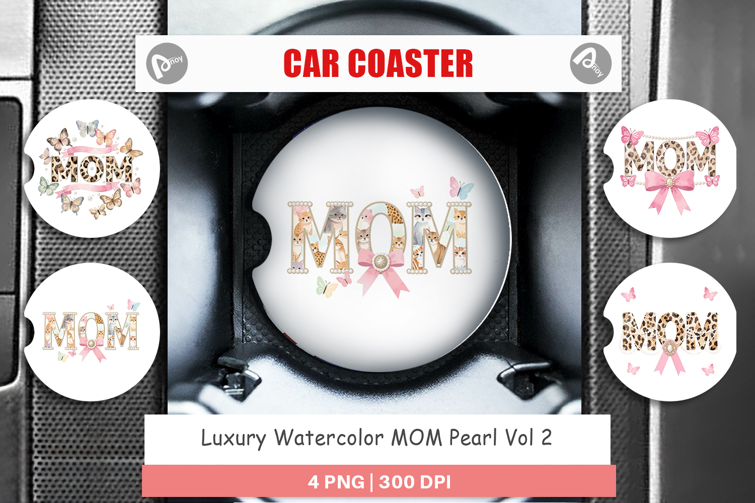 Luxury MOM Pearl Car Coaster product image 1