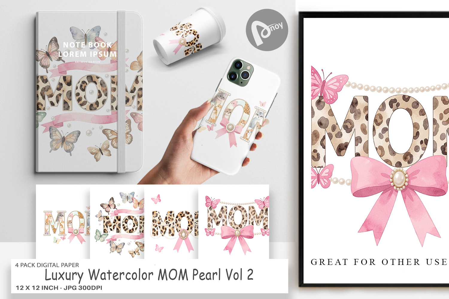 Luxury MOM Pearl Digital Paper product image 1