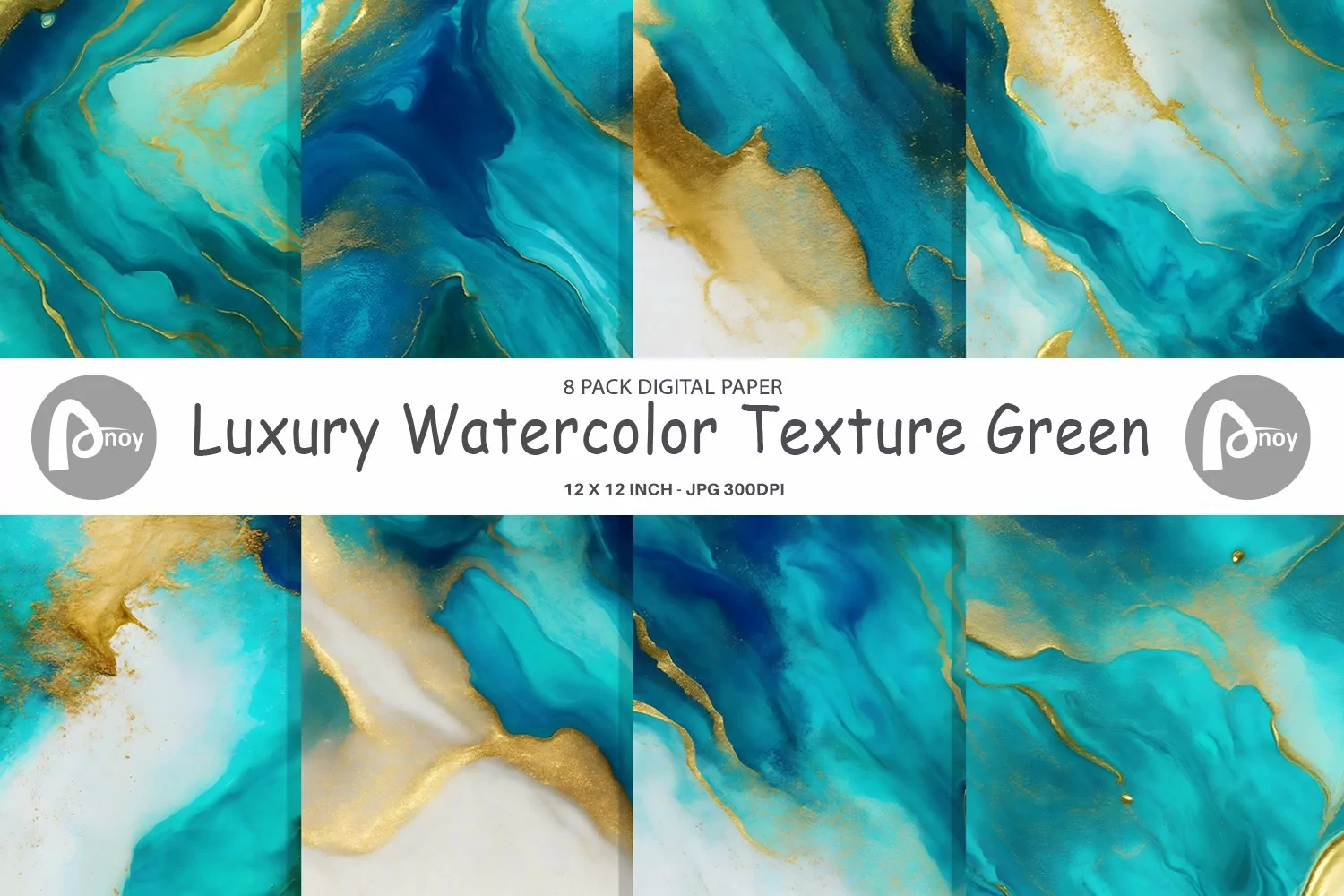 Luxury Watercolor Green | Digital Paper product image 1
