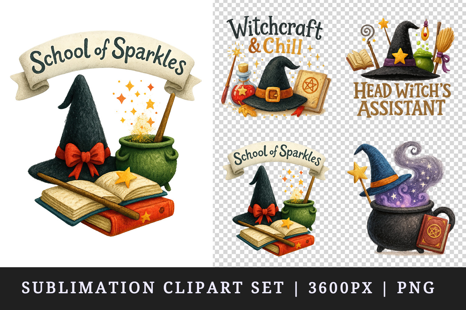 Magic School clipart printable sublimation design png product image 1