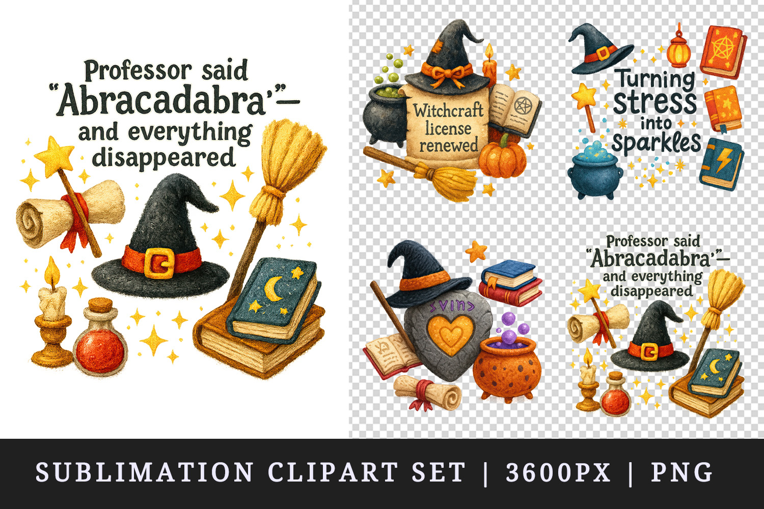 Magic School clipart printable sublimation design png product image 1