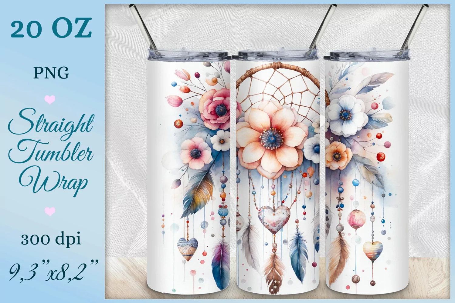 Transform your tumbler into a mystical wonderland with this enchanting sublimation design featuring a magical dream catcher. Dive into a world of fantasy and inspiration with every sip. Let your imagination soar.