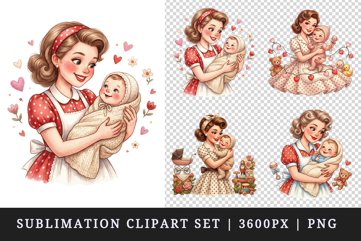 Mama clipart printable sublimation design png product image 1