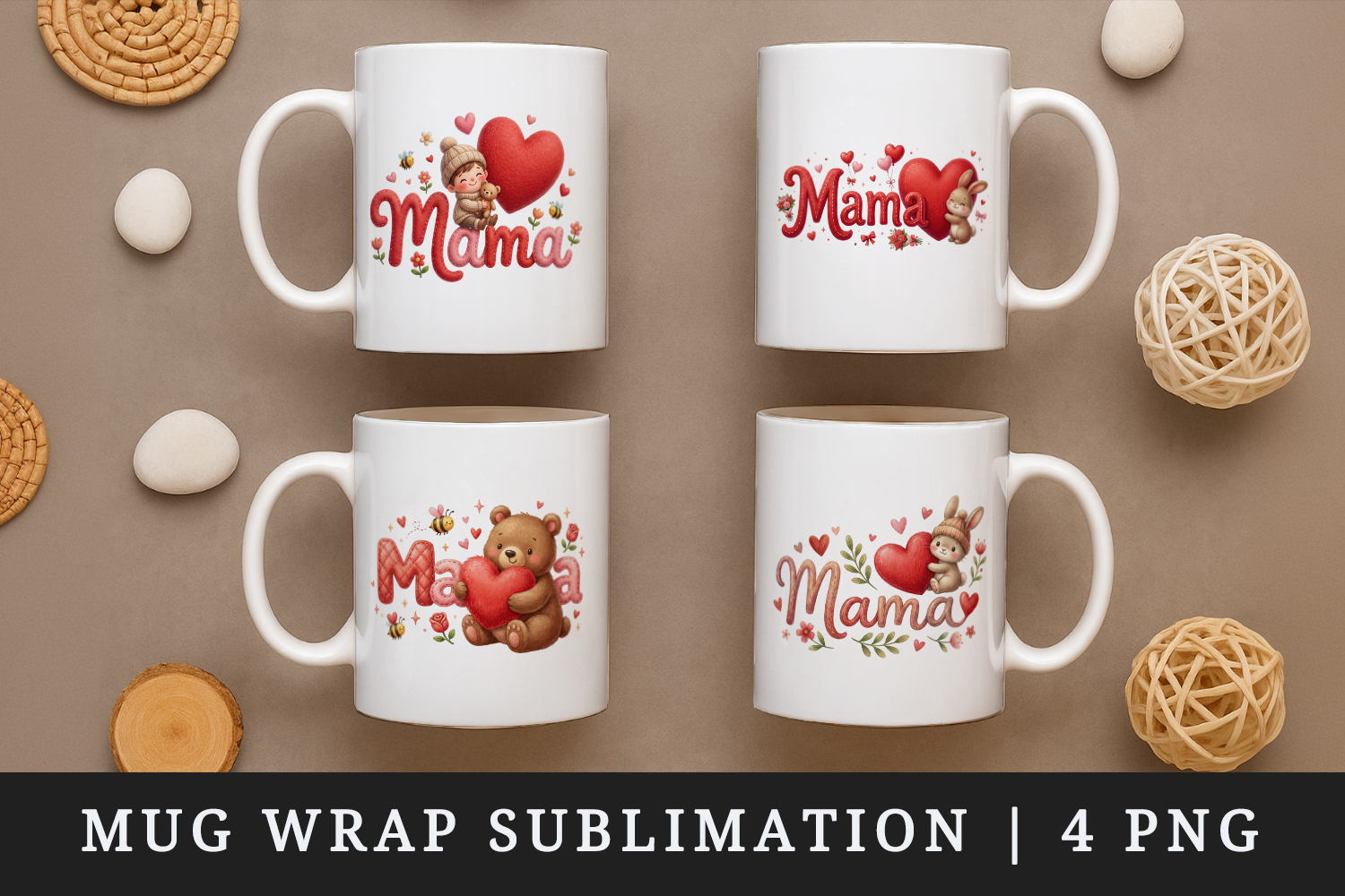 Mama mug wrap printable sublimation design product image 1