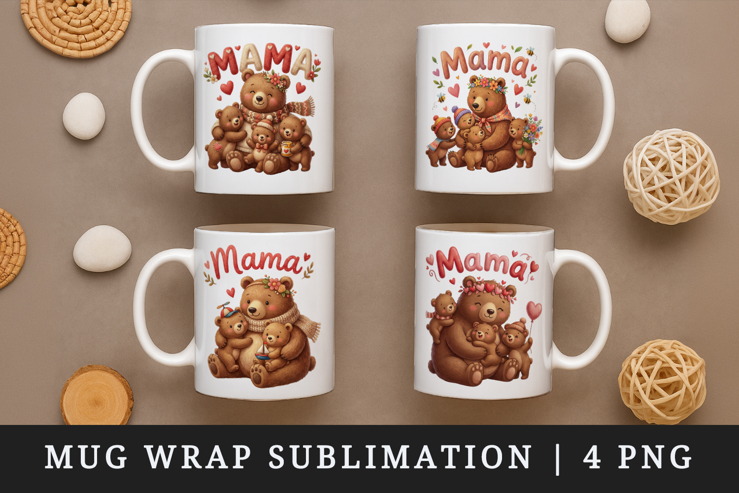 Mama mug wrap printable sublimation design product image 1