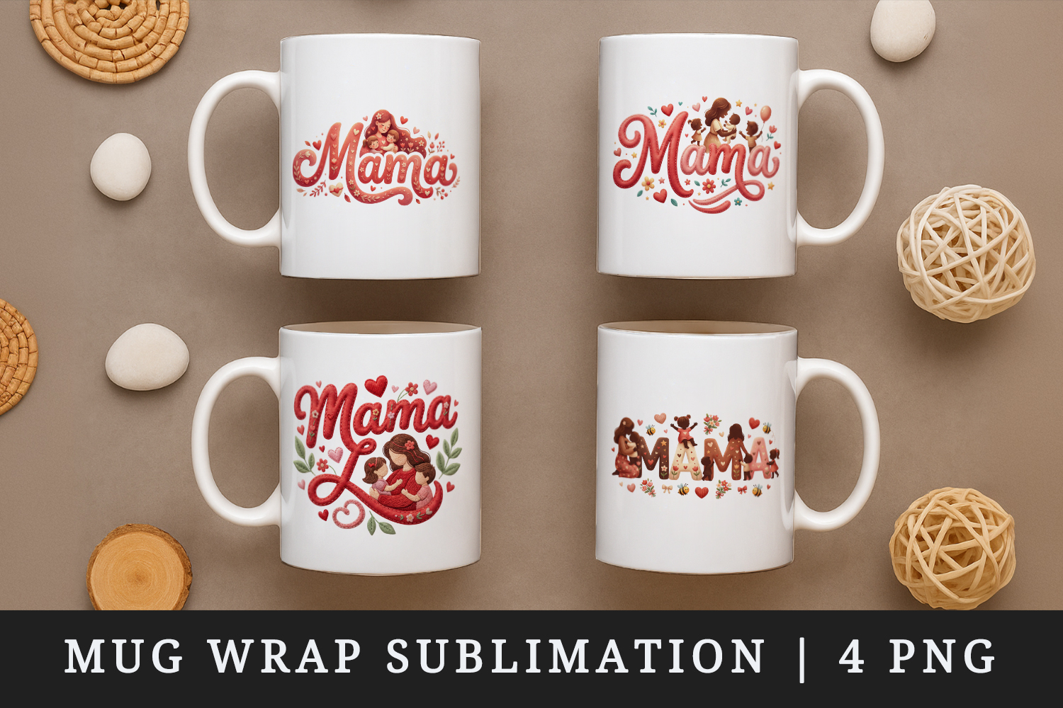 Mama mug wrap printable sublimation design product image 1