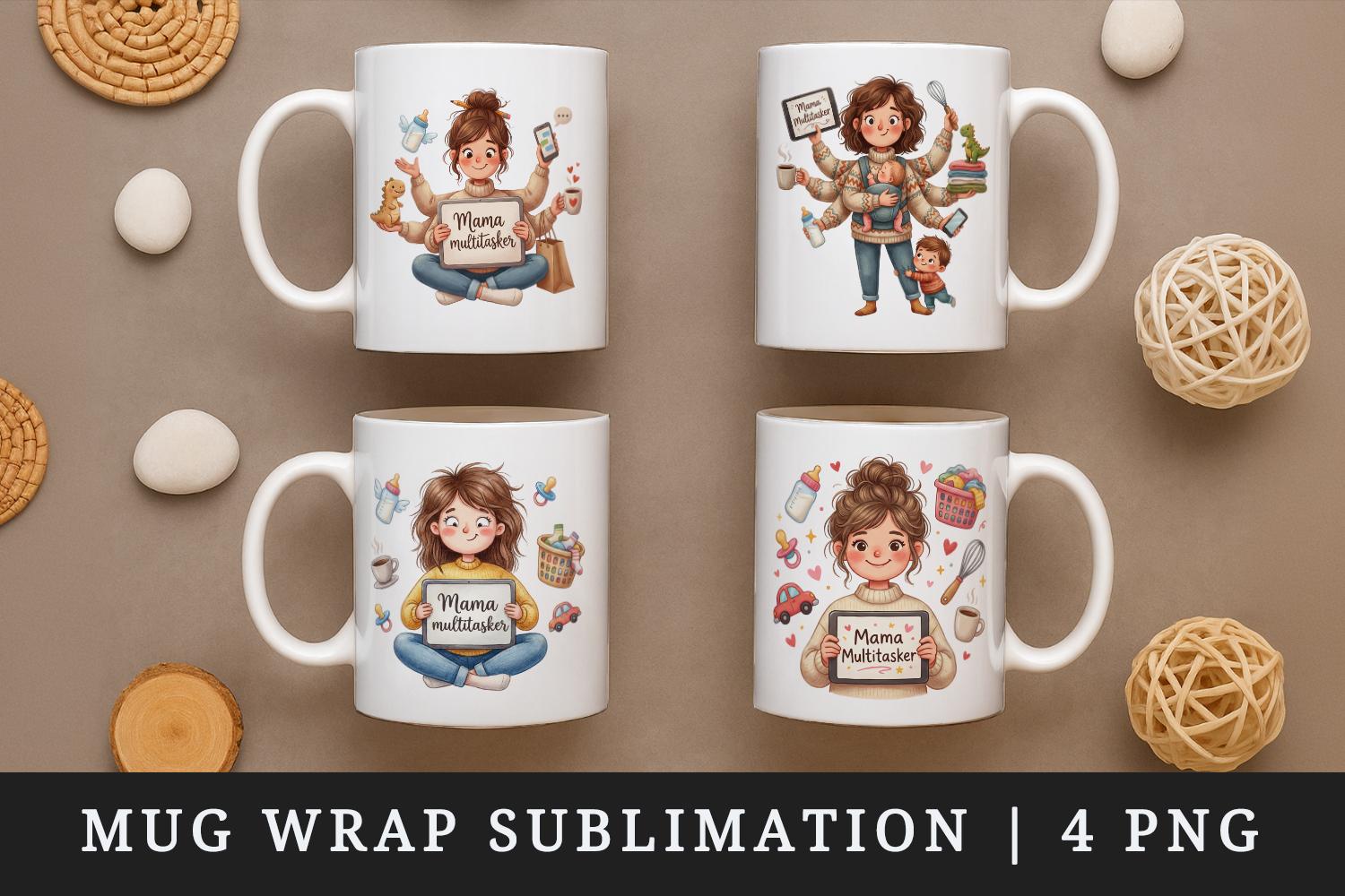 Mama mug wrap printable sublimation design product image 1