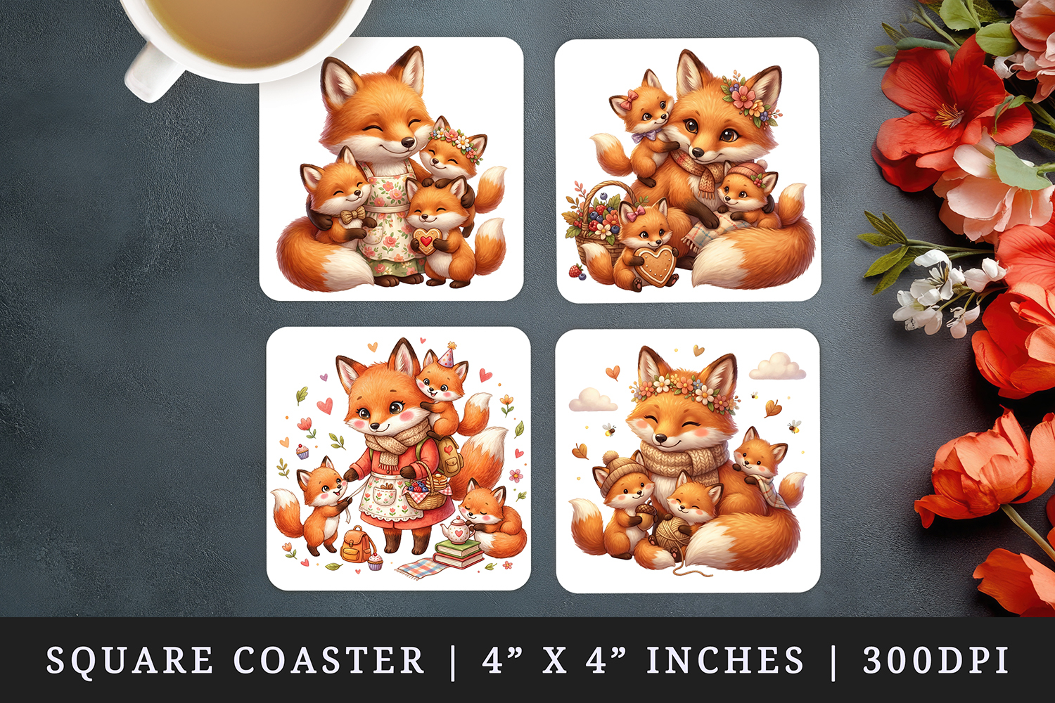 Mama square coaster sublimation, coasters design product image 1