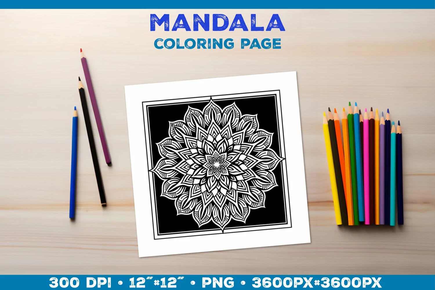Intricate Mandala Coloring Pages - Printable Design product image 1