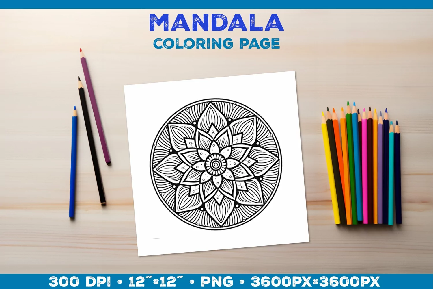 Intricate Mandala Coloring Pages - Printable Design product image 1