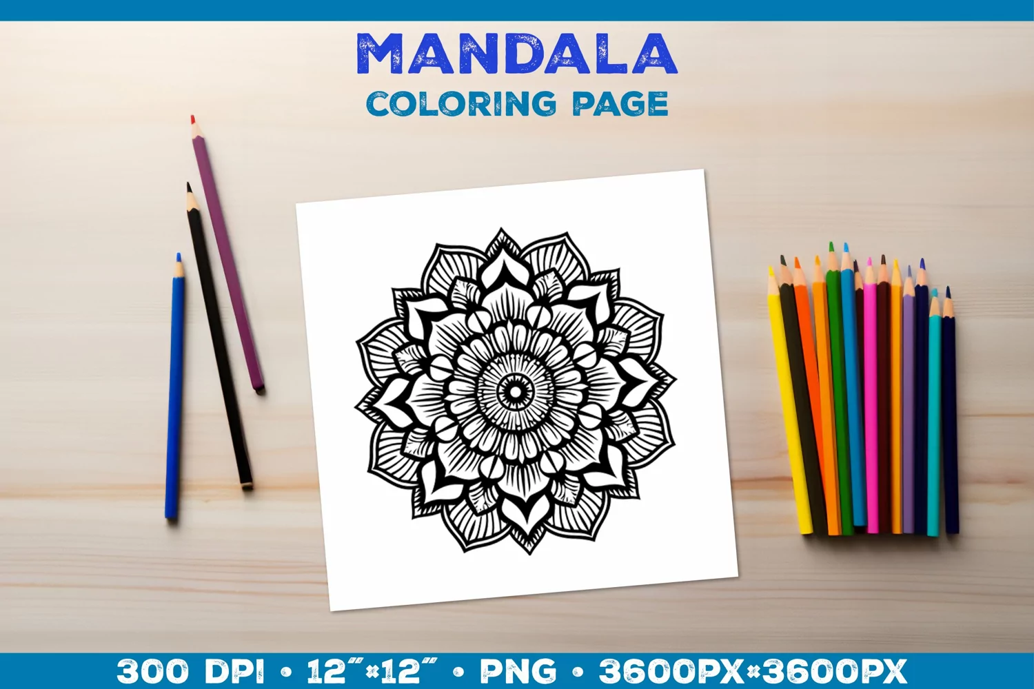 Intricate Mandala Coloring Pages - Printable Design product image 1