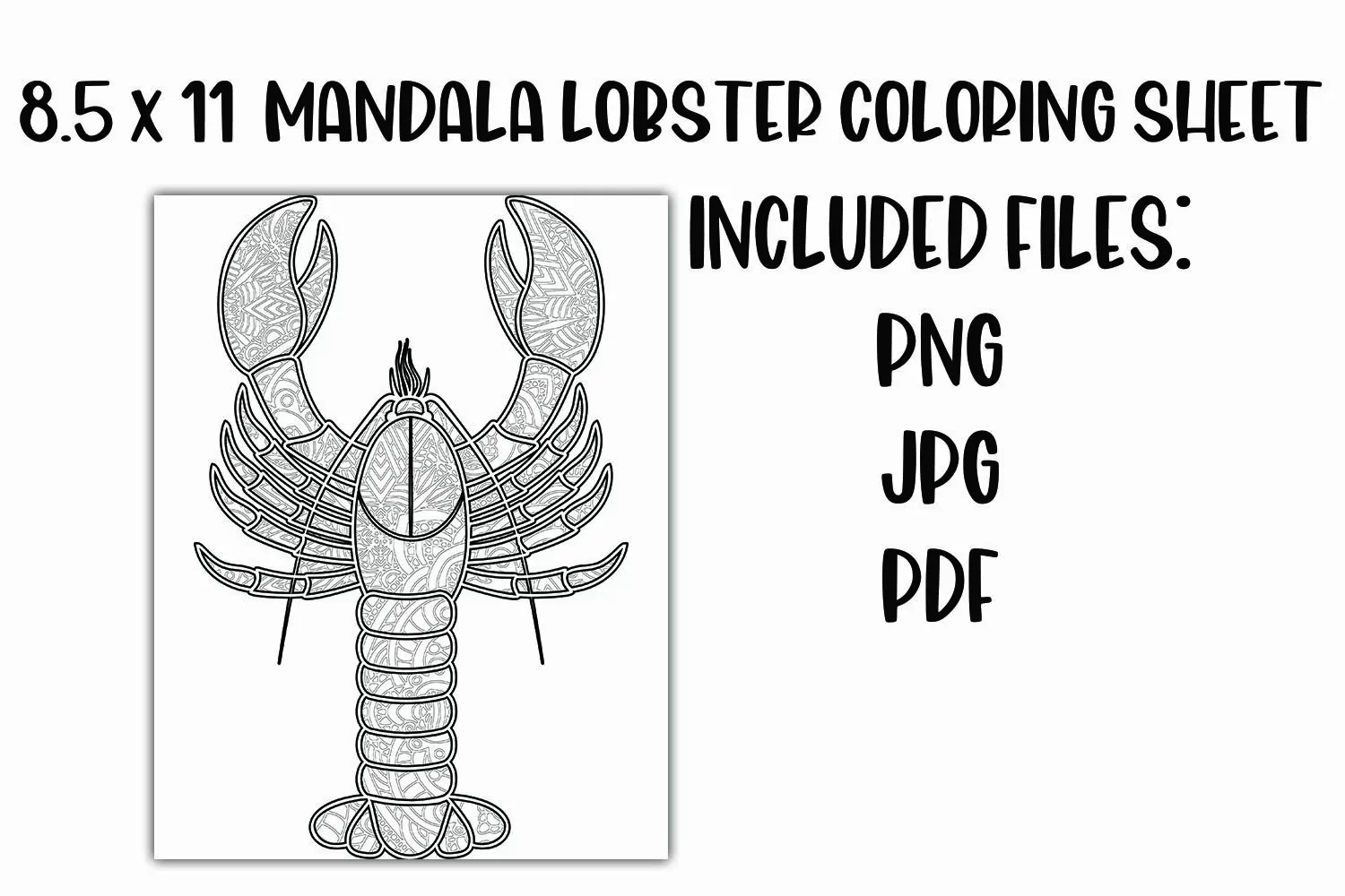 Mandala Lobster Kids' Coloring Sheet product image 1