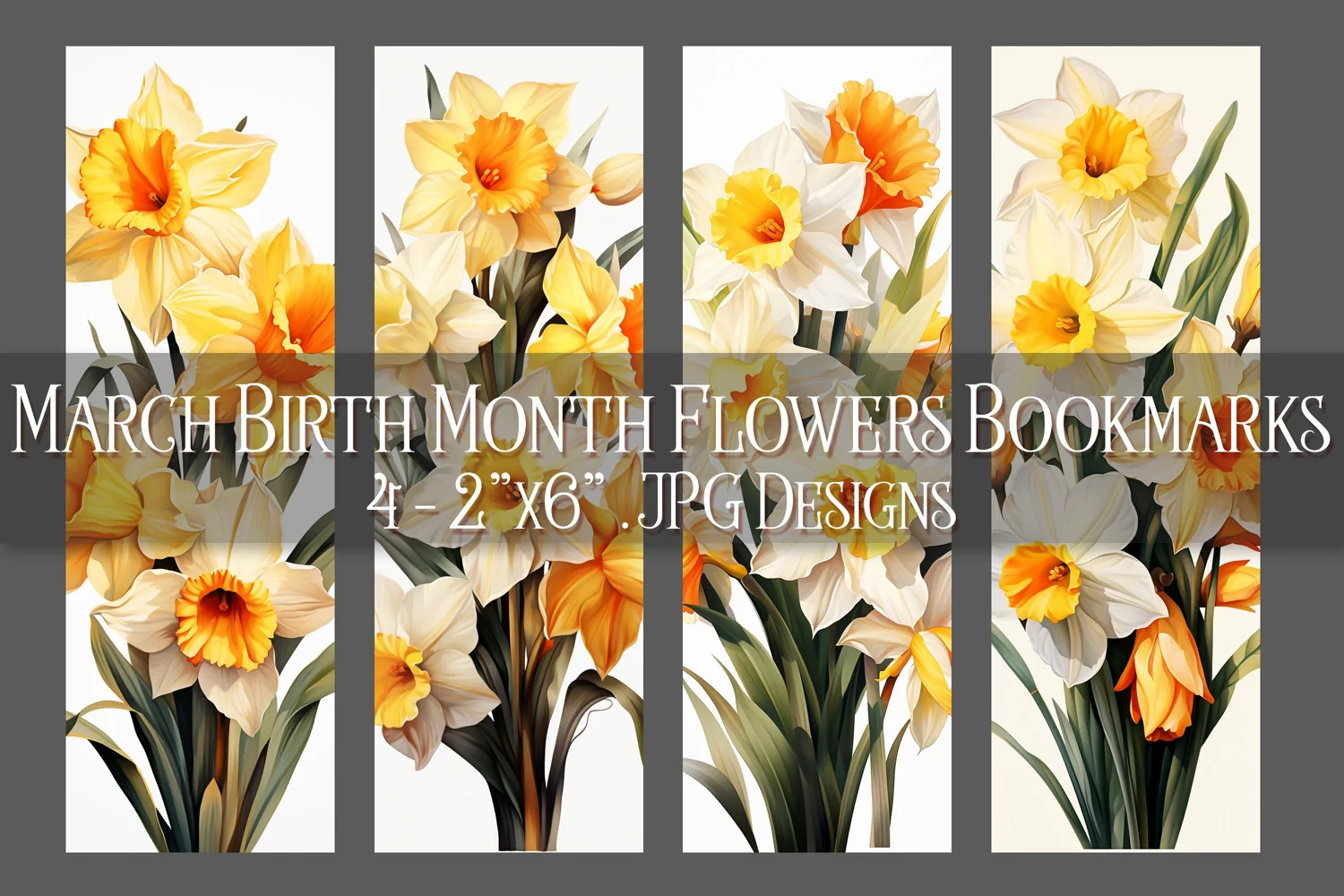 Floral Bookmark, March Bookmark, Daffodil Bookmarks, s1 product image 1