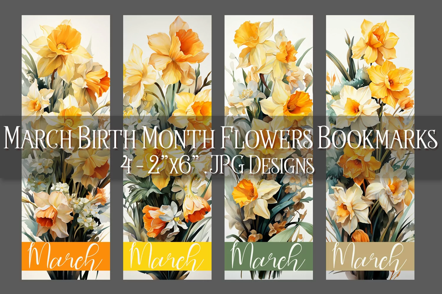 Floral Bookmark, March Bookmark, Jonquil Bookmarks, s2 product image 1