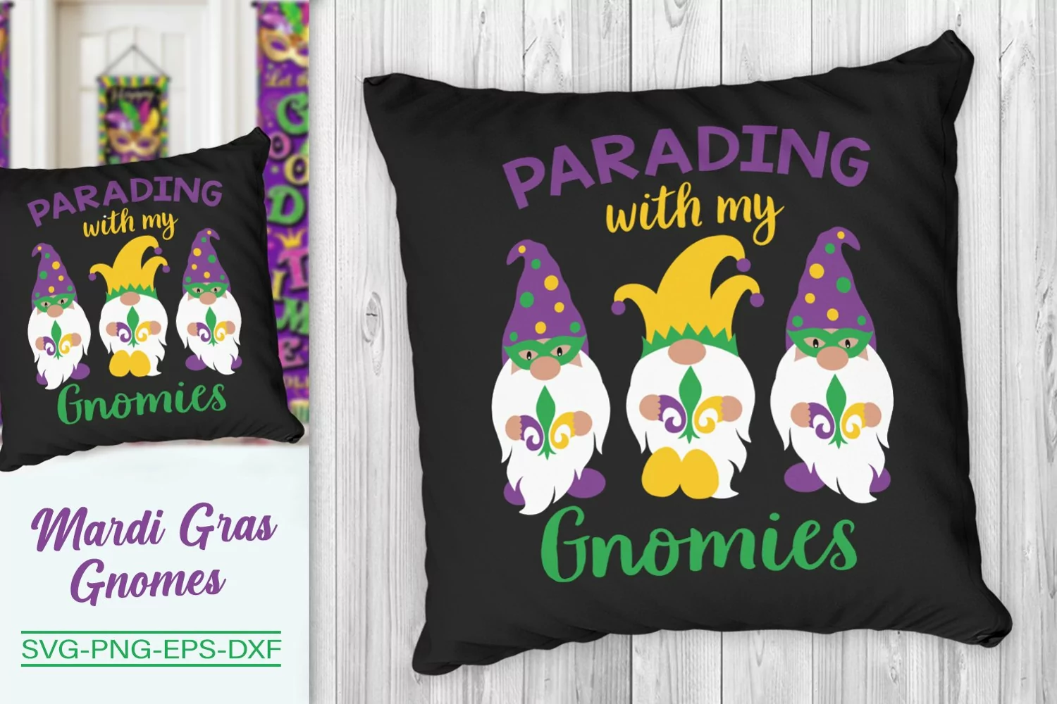 Mardi Gras Gnomes Svg, Parading With My Gnomies Svg product image 1