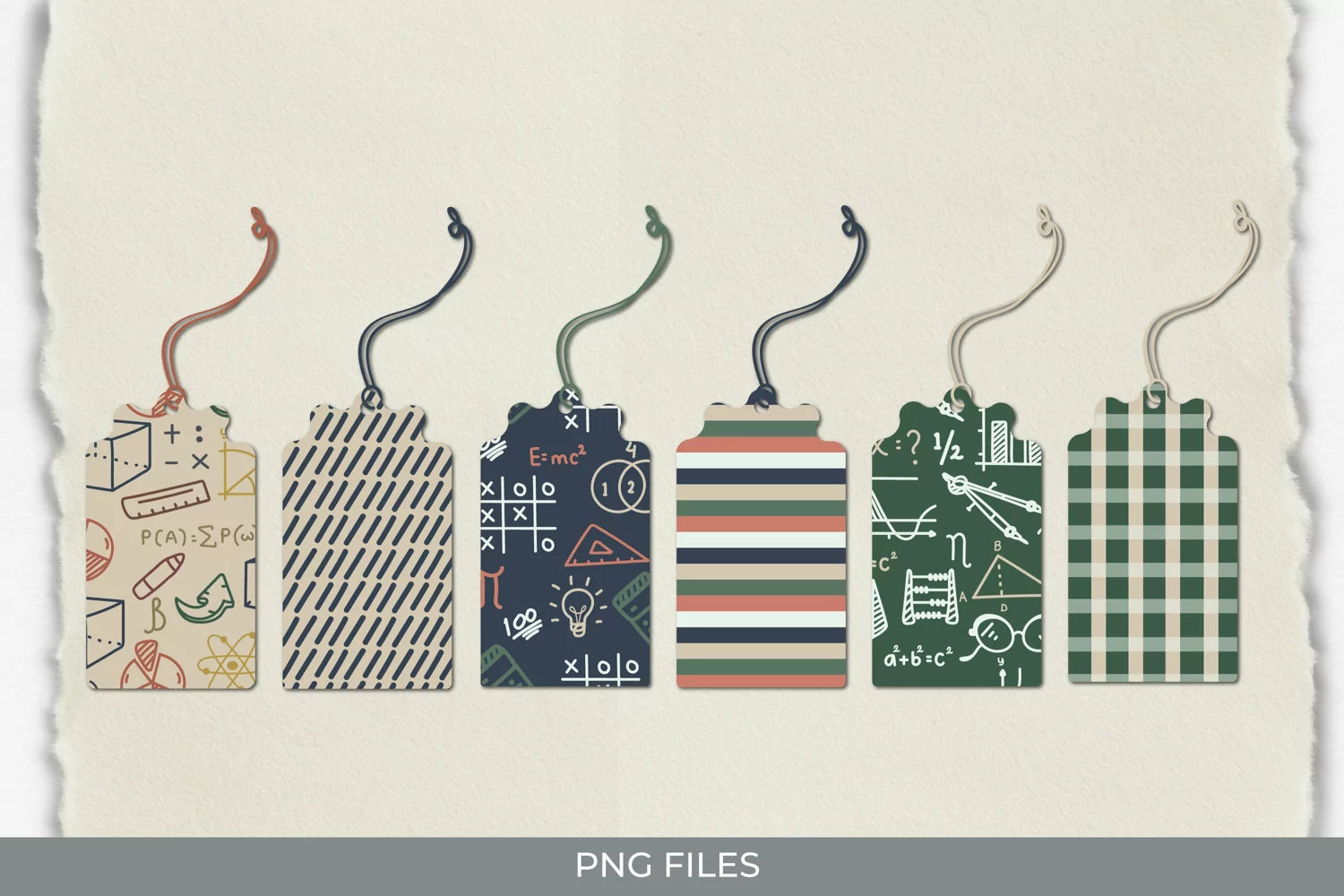 Math Seamless Pattern Shaped Tags product image 1
